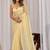 Yellow ethnic motifs embroidered  chiffon saree