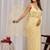 Yellow ethnic motifs embroidered  chiffon saree