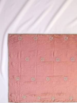 Rose embellished zari silk cotton heavy work saree 5