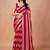 Red women ethnic motifs woven design saree