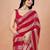 Red women ethnic motifs woven design saree