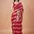 Red women ethnic motifs woven design saree