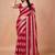 Red women ethnic motifs woven design saree