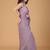Lavender stonework embellished beads border silk saree with unstitched blouse