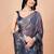 Navy blue women ethnic motifs woven design saree