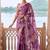 Purple tie and dye beads and stones organza saree