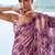 Purple tie and dye beads and stones organza saree