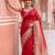 Red colourblocked beads and stones art silk designer saree