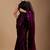 Black floral sequinned organza saree