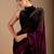 Black floral sequinned organza saree