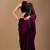 Black floral sequinned organza saree