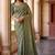 Olive embroidered organza saree