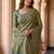 Olive embroidered organza saree