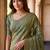 Olive embroidered organza saree