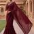 Maroon polka dot beads and stones organza designer saree