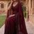 Maroon polka dot beads and stones organza designer saree