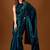 Teal floral beads and stones organza designer saree