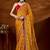 Mustard bandhani embroidered organza saree
