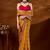 Mustard bandhani embroidered organza saree