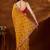 Mustard bandhani embroidered organza saree