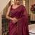 Maroon embroidered organza saree