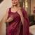 Maroon embroidered organza saree