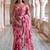 Pink floral sequinned organza saree