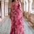 Pink floral sequinned organza saree