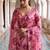 Pink floral sequinned organza saree