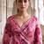 Pink floral sequinned organza saree