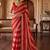 Red striped zari organza saree