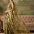Olive floral beads and stones organza saree