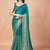 Teal women ethnic motifs woven design saree