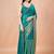 Teal women ethnic motifs woven design saree