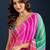 Multicolor leheriya beads and stones  chiffon saree