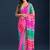 Multicolor leheriya beads and stones  chiffon saree