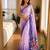 lavender silk blend floral print ready to wear saree