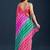 Multicolor leheriya beads and stones  chiffon saree