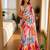 multicolor silk blend floral print ready to wear saree