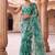 Teal embroidered organza saree