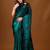Green beads and stones organza designer saree