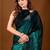 Green beads and stones organza designer saree