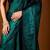 Green beads and stones organza designer saree