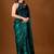 Green beads and stones organza designer saree