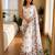 white silk blend floral print ready to wear saree