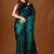 Green beads and stones organza designer saree