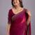 Burgundy woven design beads and stones organza heavy work saree