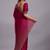 Burgundy woven design beads and stones organza heavy work saree