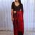 Red floral sequinned silk cotton saree