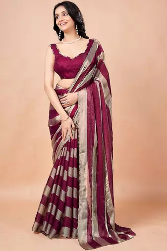 Maroon women ethnic motifs woven design saree